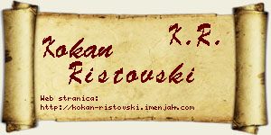 Kokan Ristovski vizit kartica